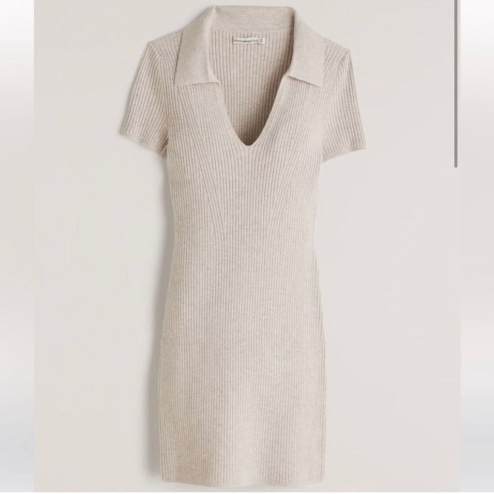 A&F Short-Sleeve Polo Sweater Dress